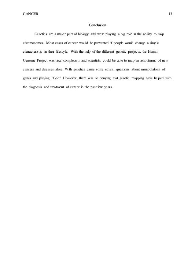 Cancer research paper conclusion