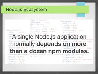 Node.js Ecosystem
 