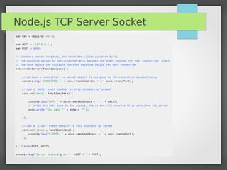 Node.js TCP Server Socket
 