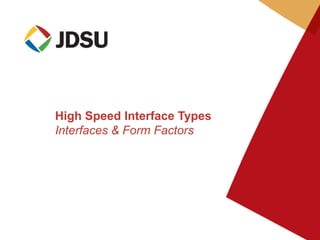 High Speed Interface Types
Interfaces & Form Factors
 
