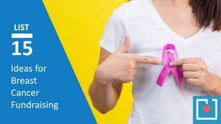 Ideas for
Breast
Cancer
Fundraising
15
LIST
 