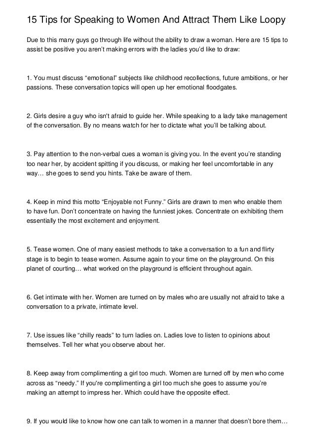 15 Tips For Speaking To Women And Attract Them Like Loopy women and attract them like loopy