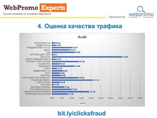 4. Оценка качества трафика
bit.ly/clicksfraud
 