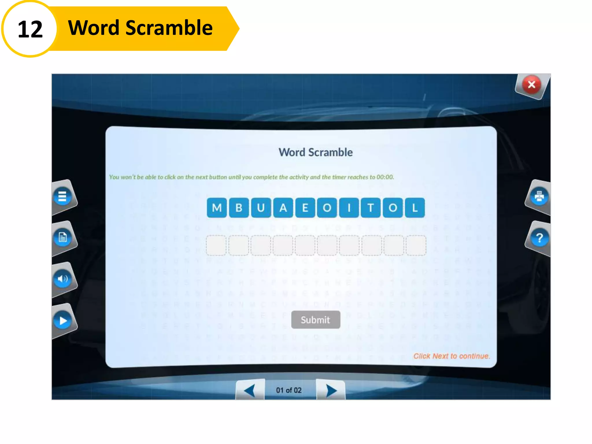 12 Word Scramble
 