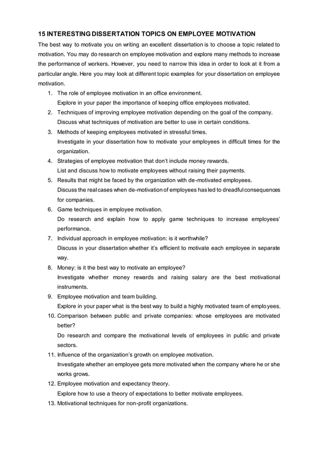 employee motivation dissertation pdf