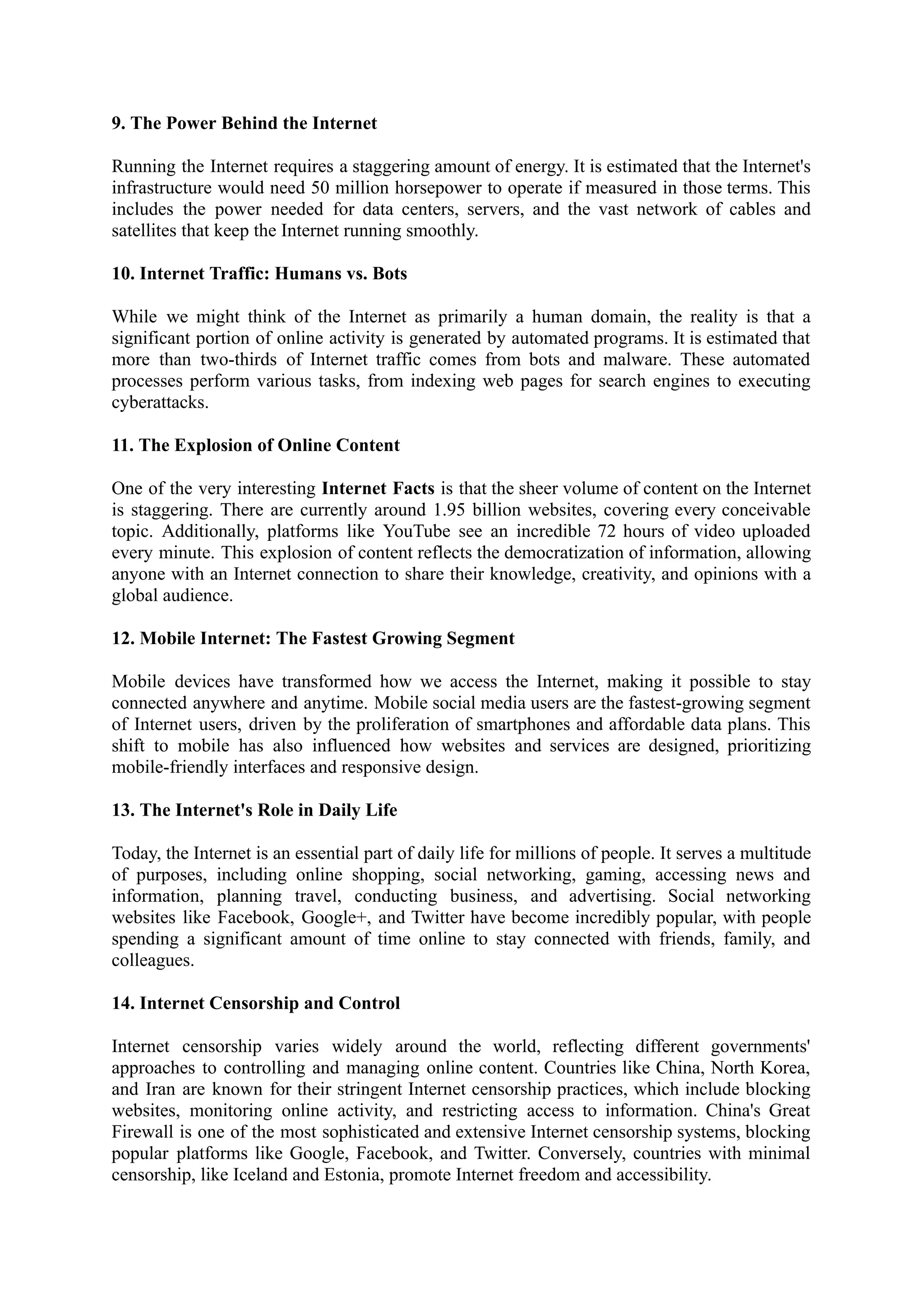 15 Interesting Facts About the Internet You Need to Know | PDF
