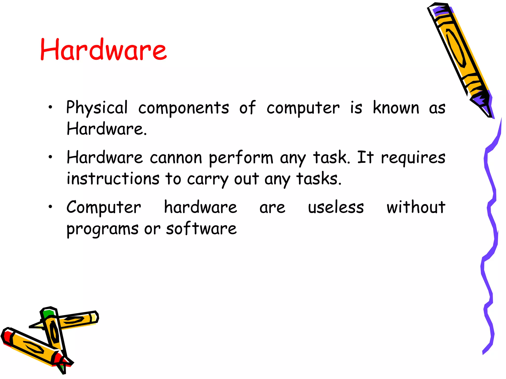 Introduction to Hardware and Software | PPT | Programming Languages ...