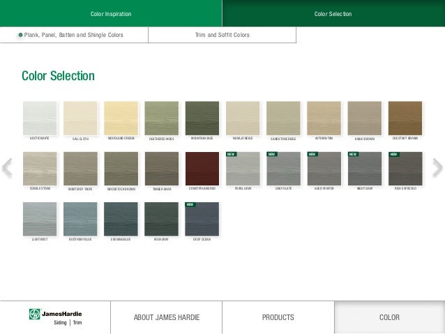 James Hardie Color Chart