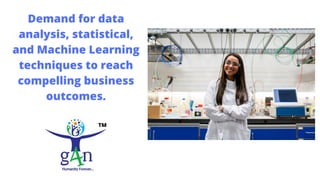 Demand for data
analysis, statistical,
and Machine Learning
techniques to reach
compelling business
outcomes.
 