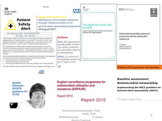 9
Antimicrobial Stewardship Tools
NHSI_PHE
#AMSWorkshop Dr Diane
 