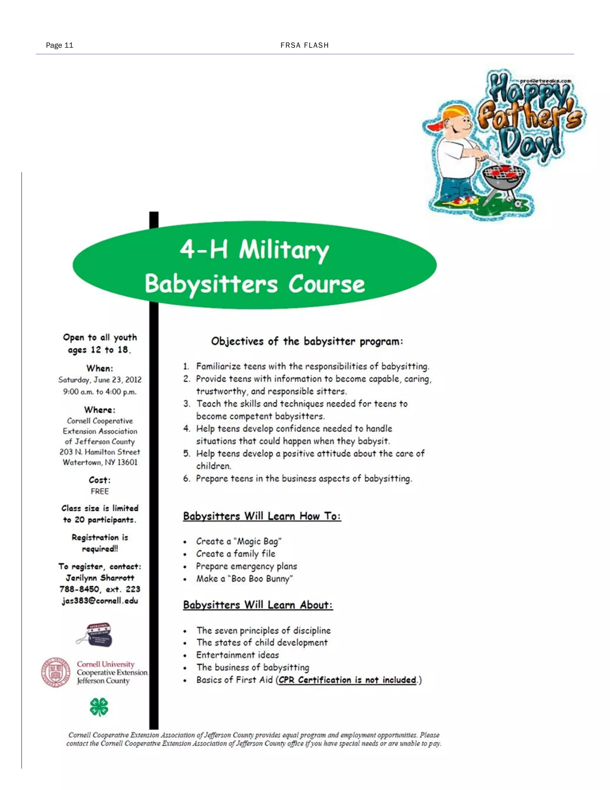 Page 11   FRSA FLASH
 