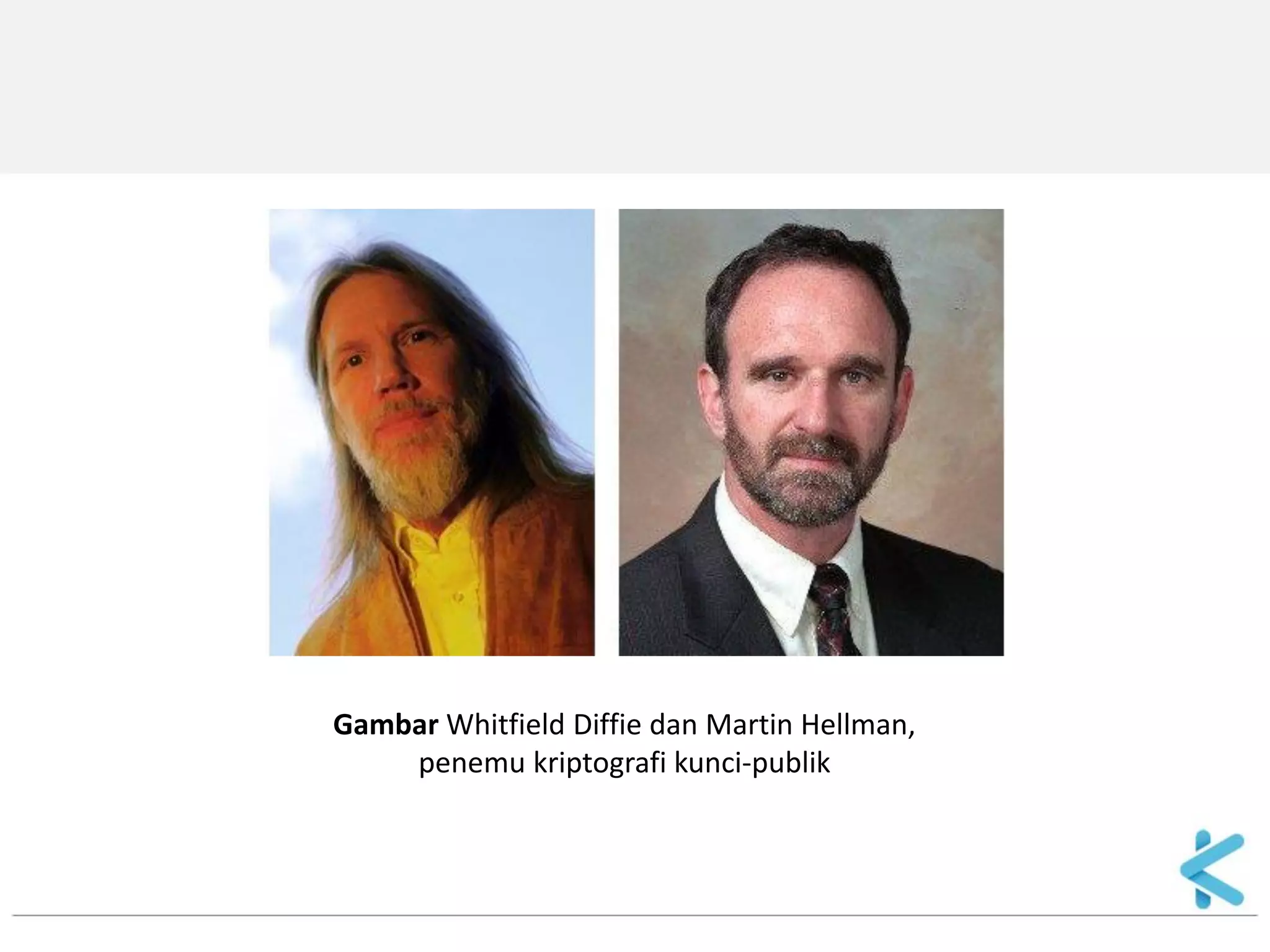 Gambar Whitfield Diffie dan Martin Hellman, 
penemu kriptografi kunci-publik  