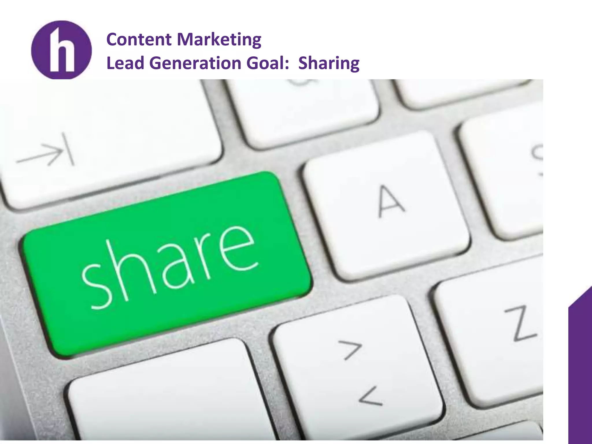 Content Marketing
Lead Generation Goal: Sharing
 