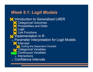 Mixed Effects Models - Logit Models | PDF