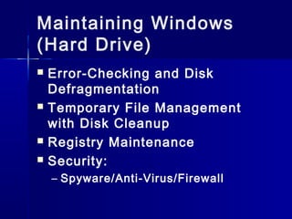 15 maintaining & troubleshooting windows | PPT