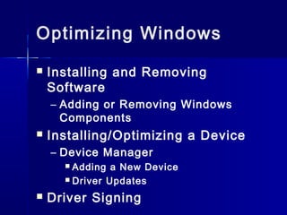 15 maintaining & troubleshooting windows | PPT