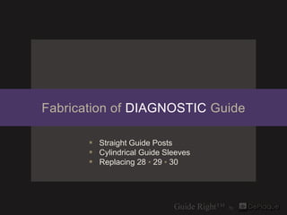 Fabrication of DIAGNOSTIC Guide

        Straight Guide Posts
        Cylindrical Guide Sleeves
        Replacing 28 ▪ ...