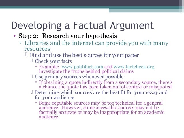 factual argument essay example