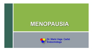 Lisinopril 20 MG Oral TabletLisinopril 20 MG Oral Tablet
MENOPAUSIA
Dr. Mario Vega Carbó
Endocrinólogo
 