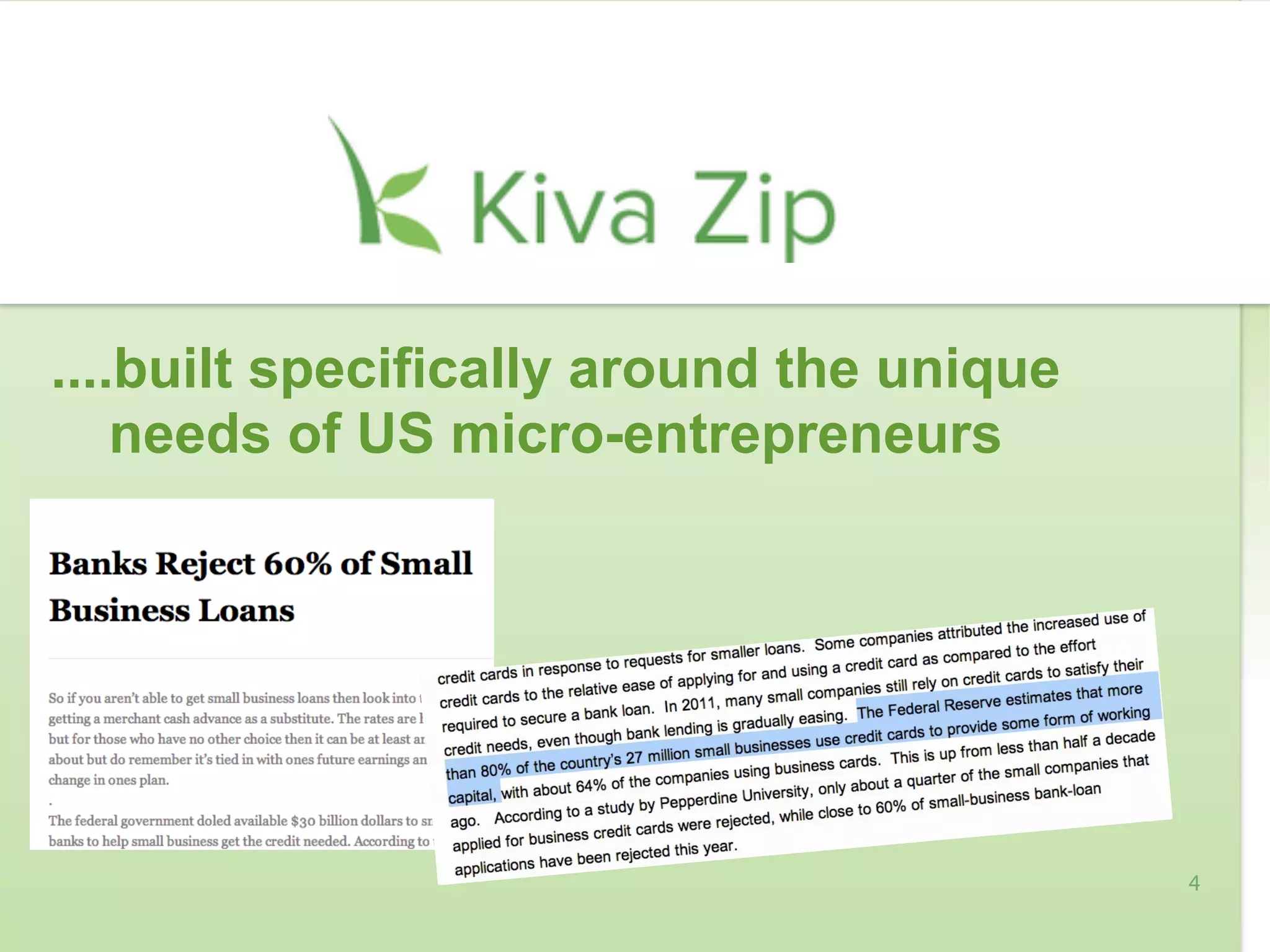 4
....built specifically around the unique
needs of US micro-entrepreneurs
 