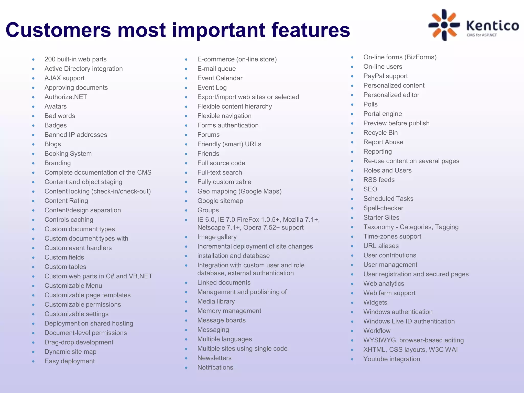 Kentico CMS Overview | PPTX