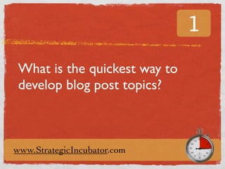 15 Incubator Minutes