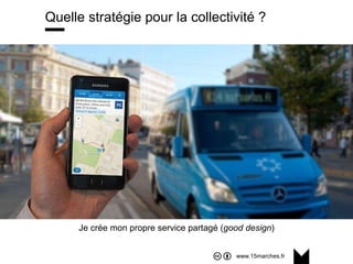 www.15marches.fr
Quelle stratégie pour la collectivité ?
Je crée mon propre service partagé (good design)
 