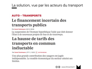 www.15marches.fr
La solution, vue par les acteurs du transport
 