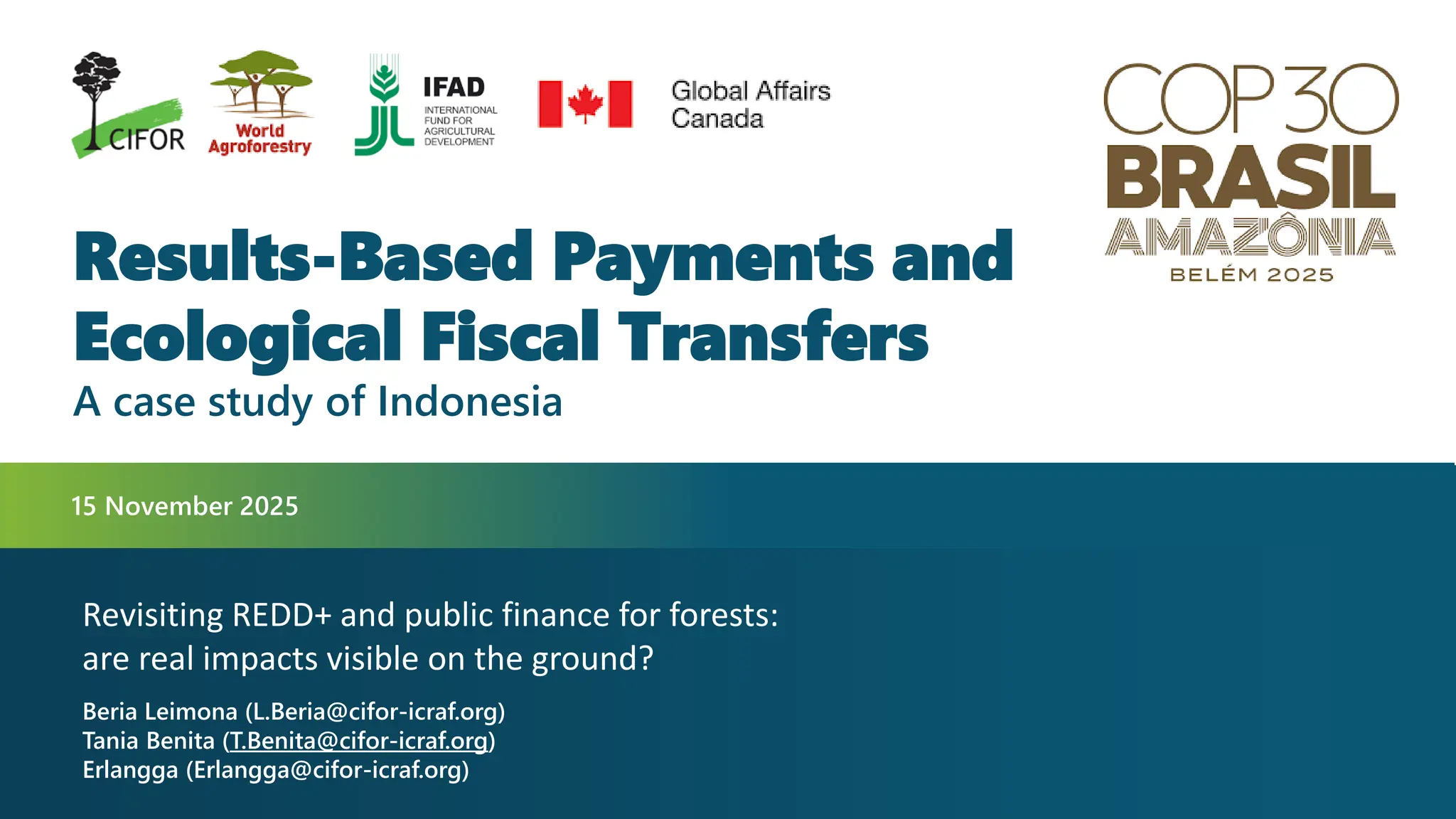 thumbnail of  Results-Based Payments and Ecological Fiscal Transfers: A case study of Indonesia