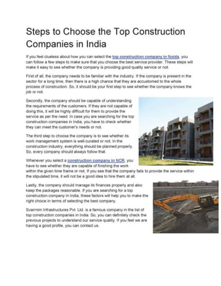 Steps to Choose the Top Construction Companies in India.ppt