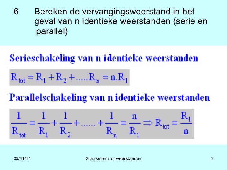 15 oefeningen schakelen van weerstanden