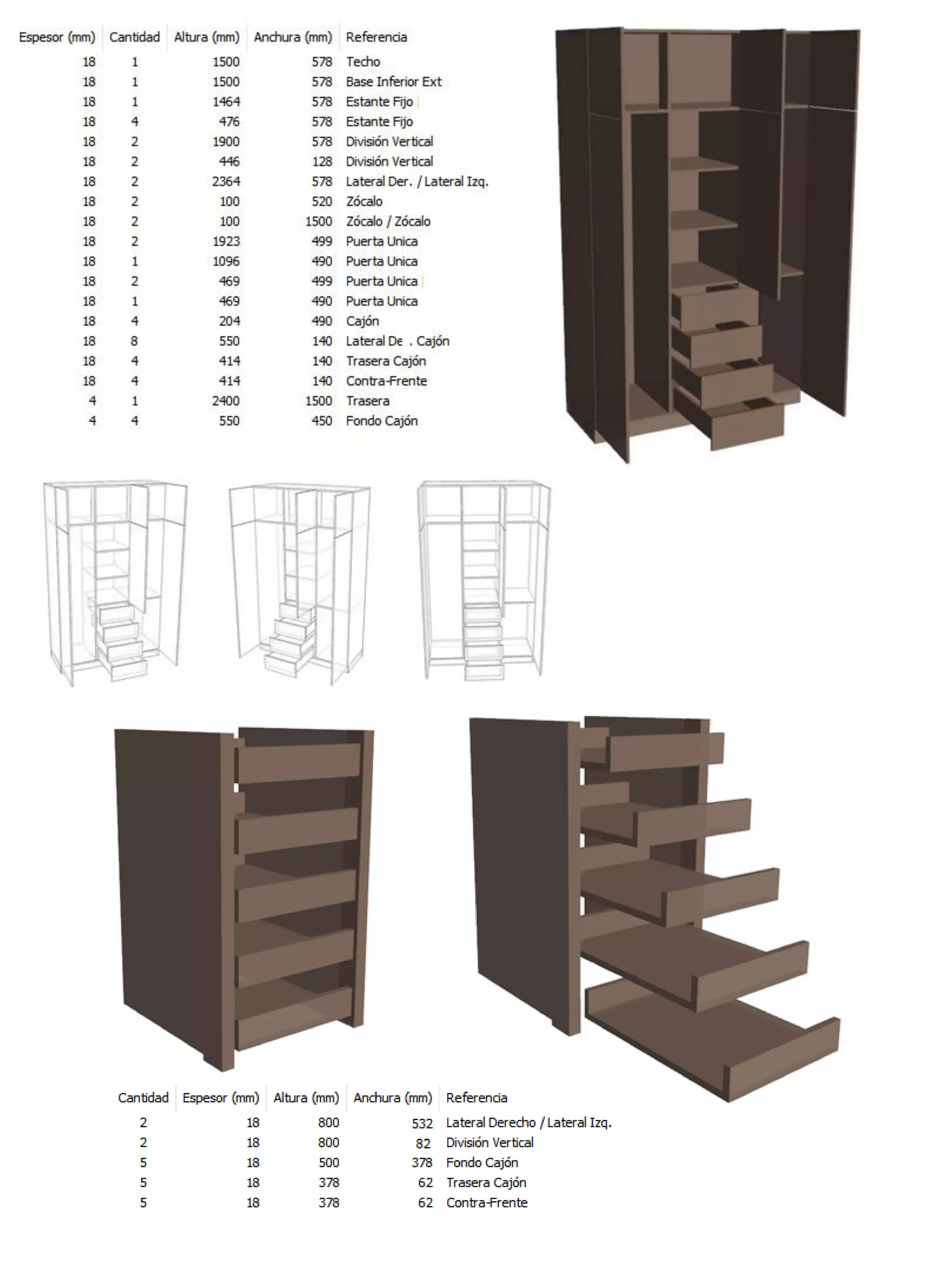 15 planos de closets y armarios de madera | PDF