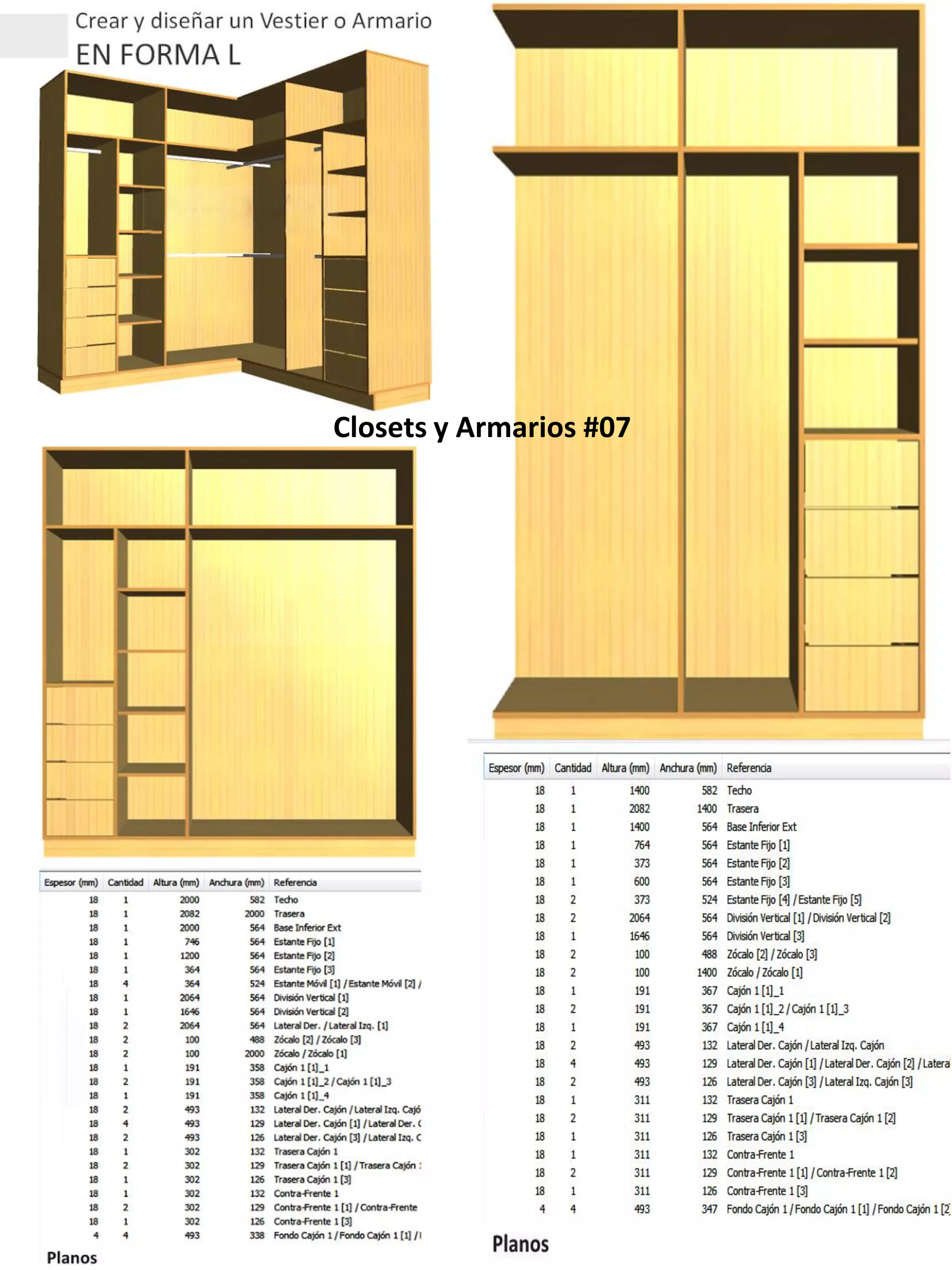 15 planos de closets y armarios de madera | PDF