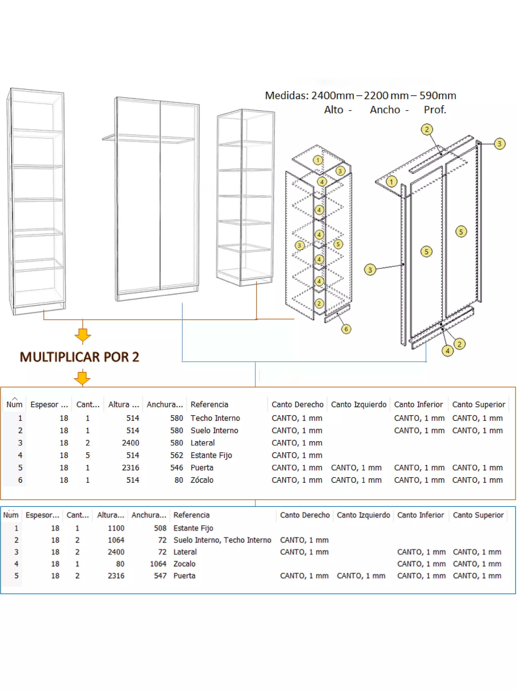 15 planos de closets y armarios de madera | PDF