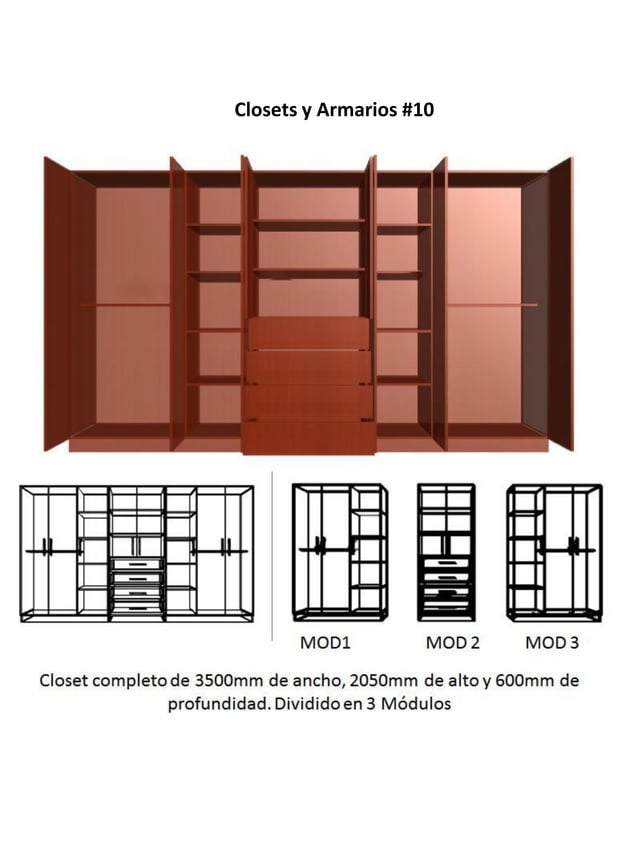 15 planos de closets y armarios de madera | PDF