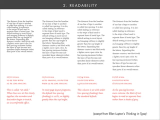 2. READABILITY




            (exerpt from Ellen Lupton’s Thinking in Type)
 