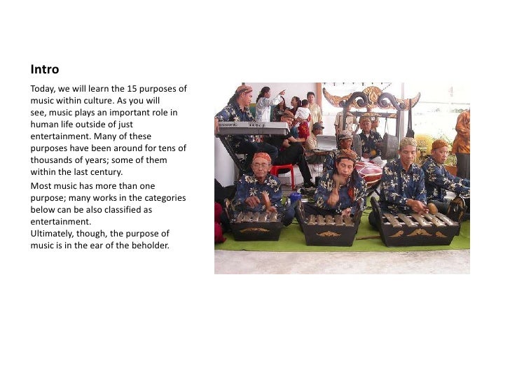 15 Purposes Of Music