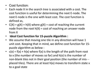 15 puzzle problem using branch and bound | PPTX