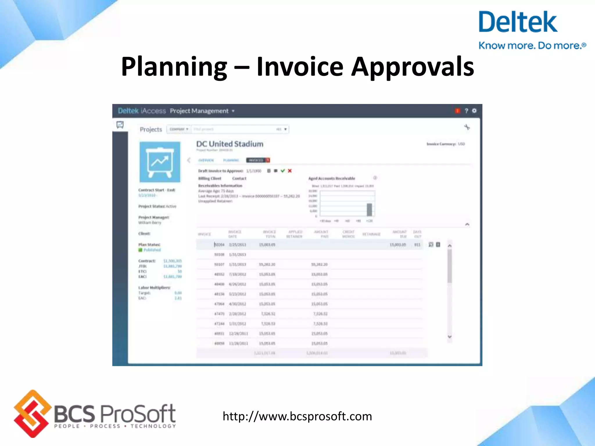 http://www.bcsprosoft.com
Planning – Invoice Approvals
 