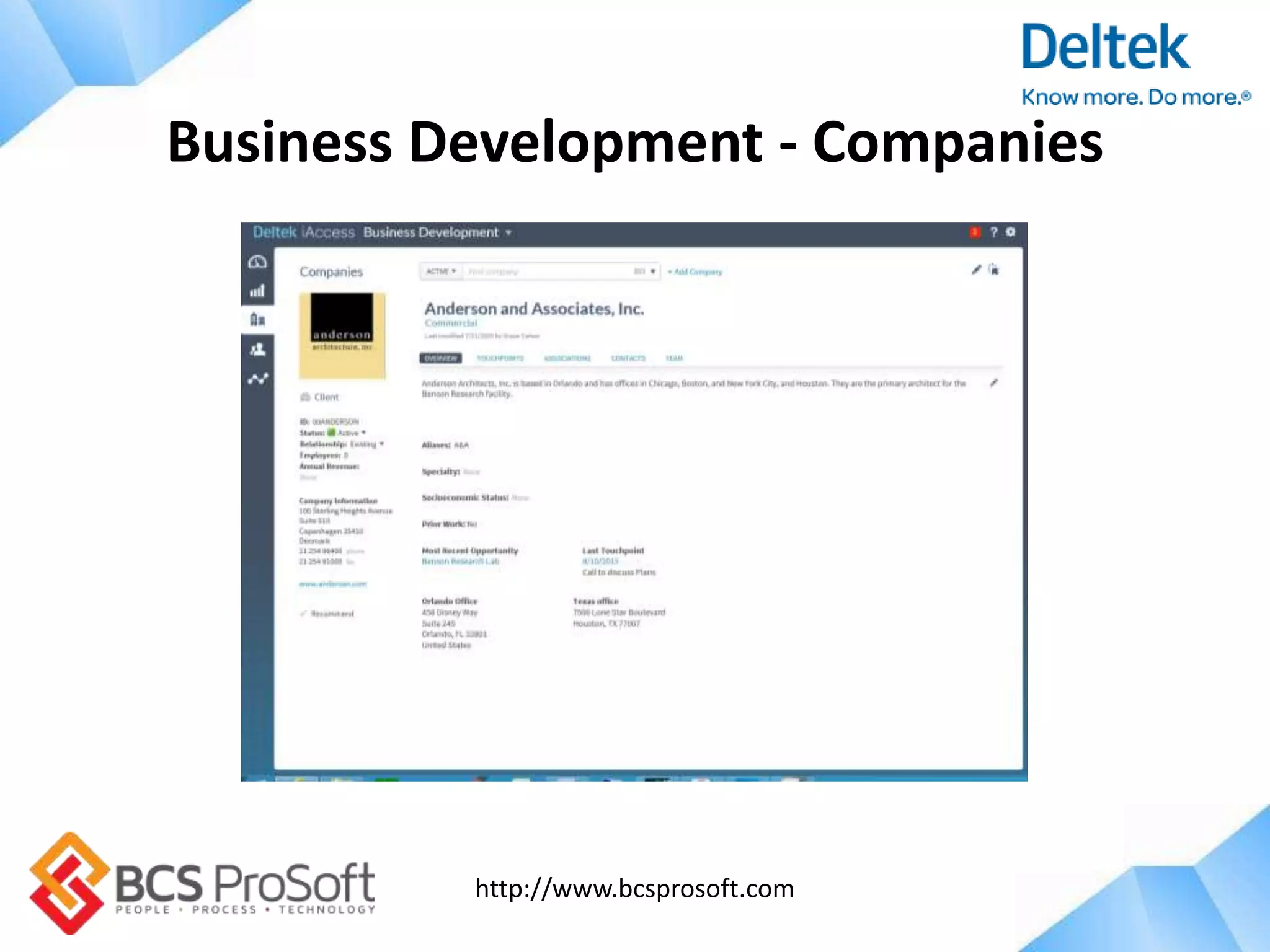 http://www.bcsprosoft.com
Business Development - Companies
 