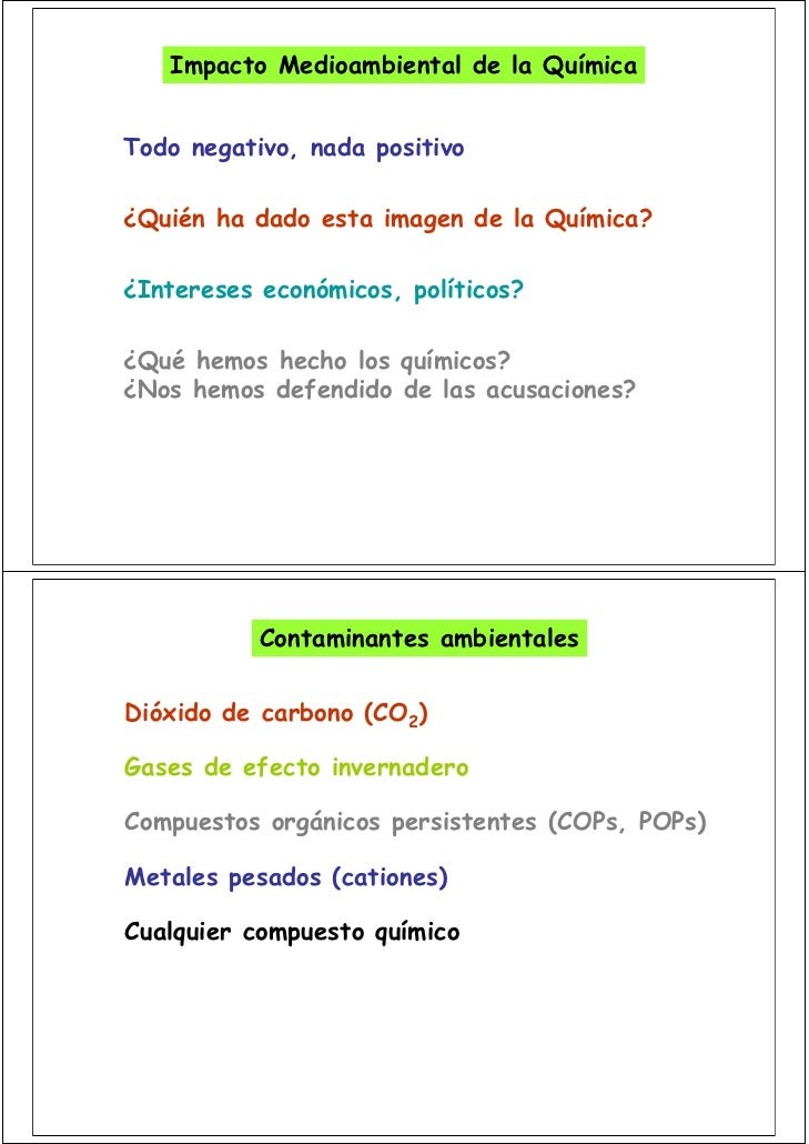 LA QUIMICA Y EL MEDIO AMBIENTE