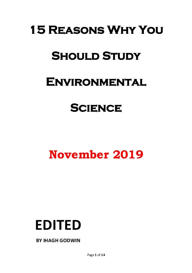 15 Reasons Why You Should Study Environmental Science