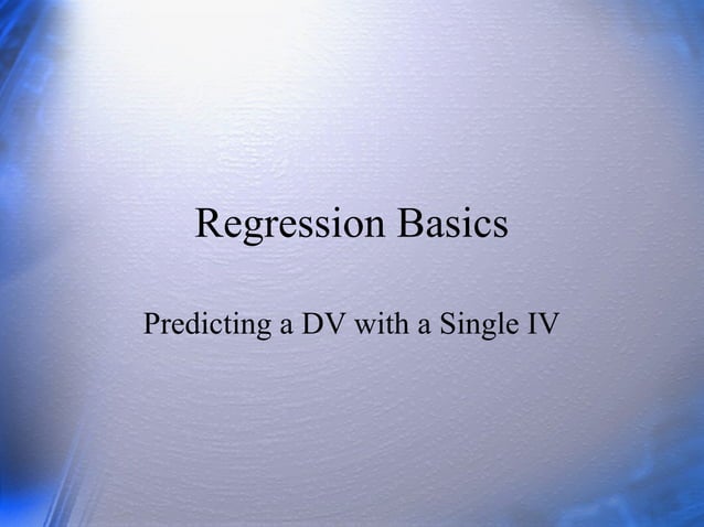 15 regression basics | PPT