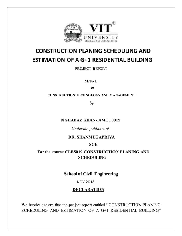 Construction Planning and Scheduling of Residential Building by MS ...
