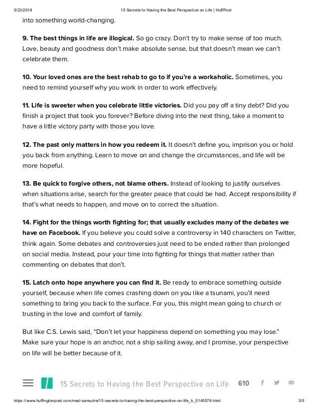 15 Secrets To Having The Best Perspective On Life