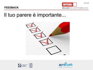 FEEDBACK 
Il tuo parere è importante... 
4 di 36 
 