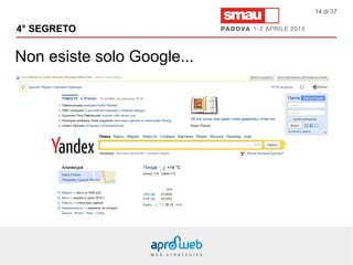 Non esiste solo Google...
4° SEGRETO
14 di 37
 