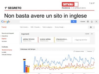 Non basta avere un sito in inglese
1° SEGRETO
7 di 37
 