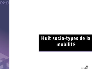 www.6t.fr
Huit socio-types de la
mobilité
15
 
