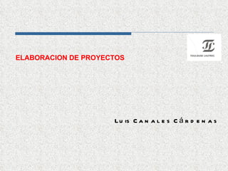 ELABORACION DE PROYECTOS Luis Canales Cárdenas 